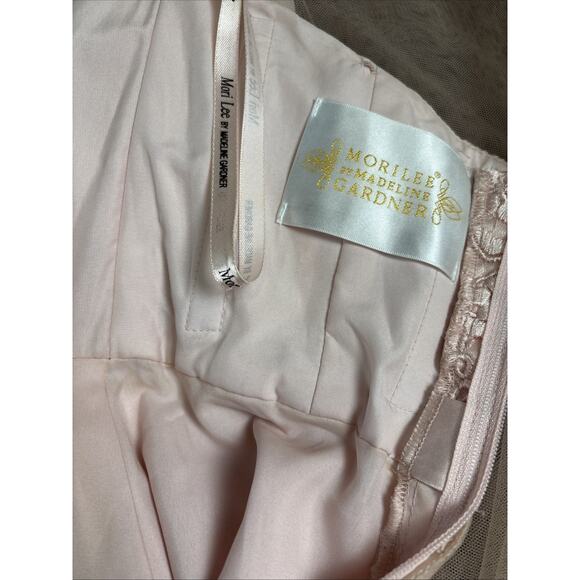 Morilee Pink Formal Dress Sz 4 Halter Top Princess Tulle Skirt Prom Hoco Wedding - Picture 3 of 9